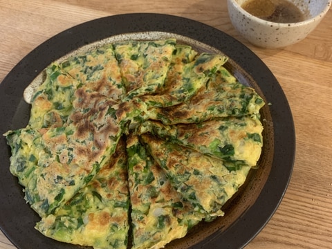 たこ焼き粉の残りで簡単 海鮮チヂミ